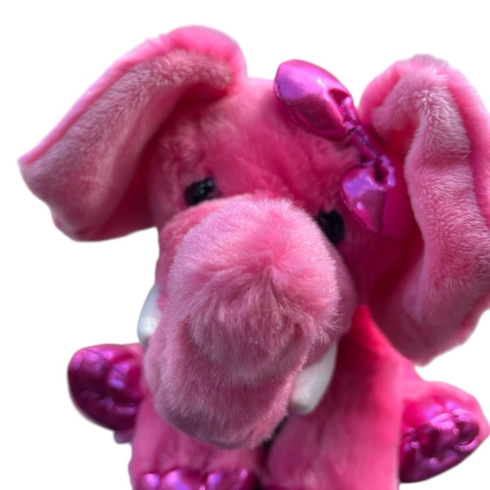 Aurora World Girlz Nation Pink Elephant Bow Plush, 9" like new - Picture 2 of 7